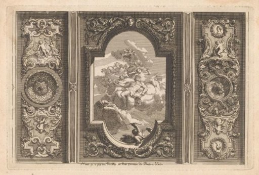 Ceiling with three vertical panels