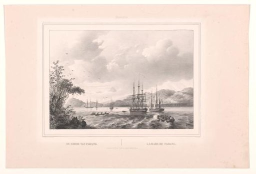 View of the anchorage of Padang