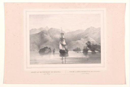 Sailing ship on the coast of Sumatra
