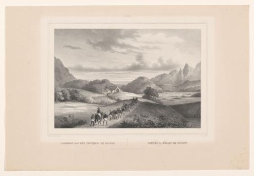 Landscape with a procession of travelers in Pandat