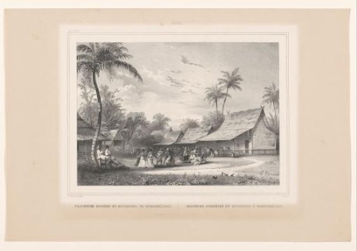 View of a square with dancers on Java