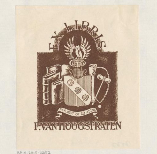 Ex libris of F. van Hoogstraten