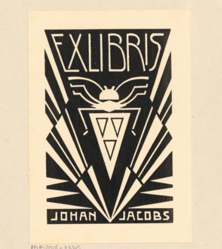 Ex libris of Johan Jacobs