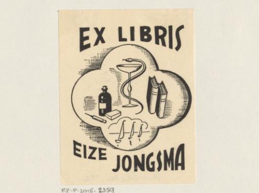 Ex libris of Eize Jongsma