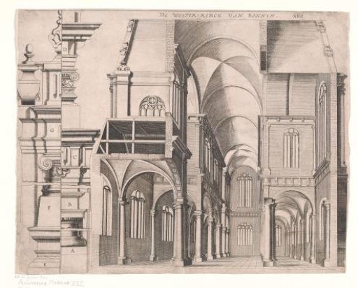 Interior of the Westerkerk in Amsterdam, viewed towards the east