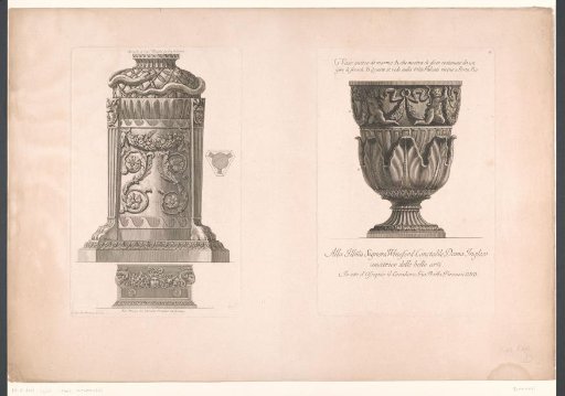 Tripod with an ouroboros and a vase with putti