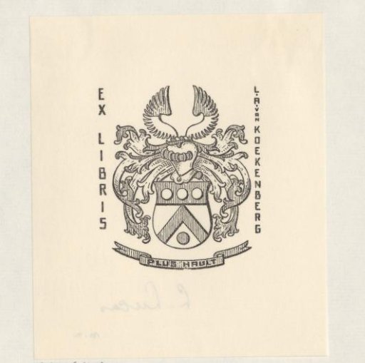 Ex libris of L.A. van Koekenberg
