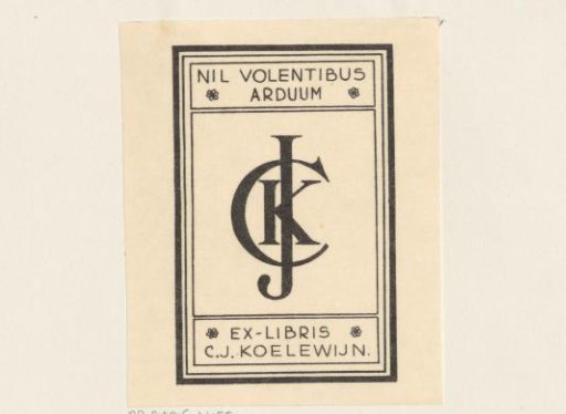 Ex libris of C.J. Koelewijn