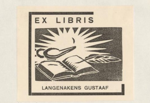 Ex libris of Gustaaf Langenakens