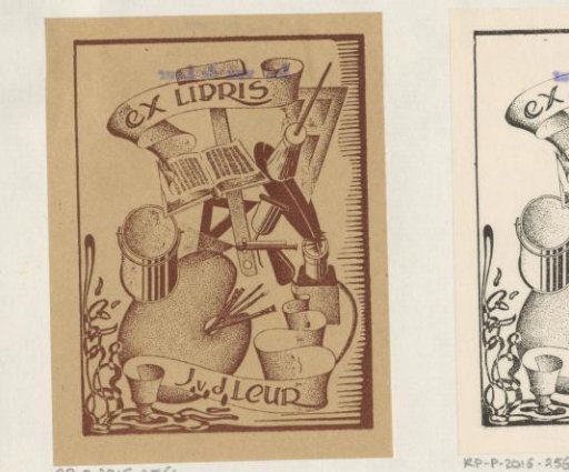 Ex libris of J. v.d. Leur