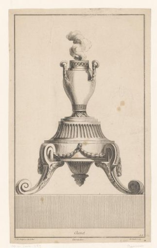 Fire-dog with a vase