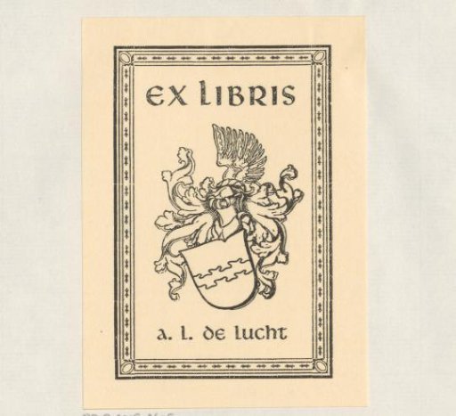 Ex libris of A.L. de Lucht