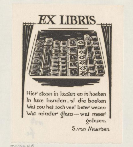 Ex libris of S. van Maarsen