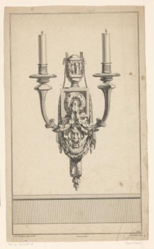 Girandole with a vase and mask