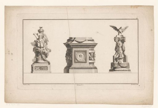 Two monuments and a pedestal