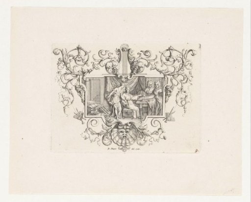 Nicolas Boileau at his desk with his muse