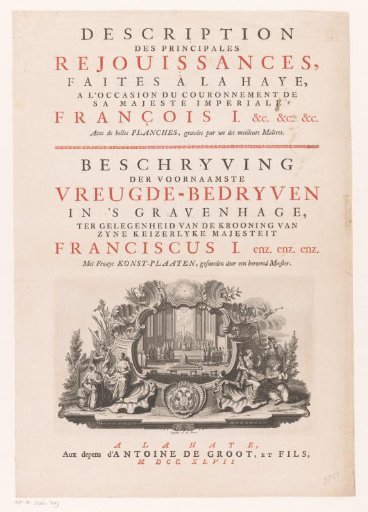 Title print of a work on the coronation of Francis I Stephen as Emperor