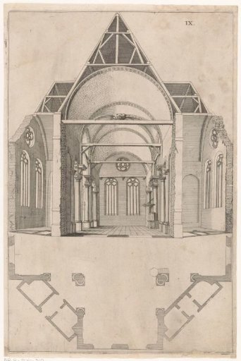 Cross-Section and Plan of the Noorderkerk