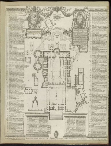 Plans of St. Peter's Basilica and surrounding buildings in Vatican City