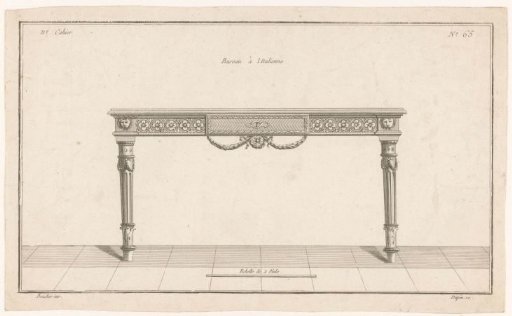 Desk with garlands and lion's heads