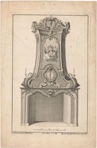 Design for a fireplace with Minerva