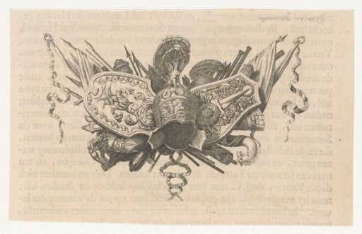 Vignette with a trophy of armor