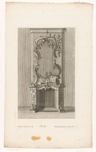 Fireplace with a cartouche