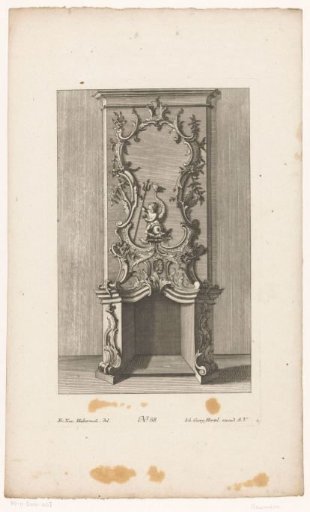 Fireplace with a putto on a sea creature