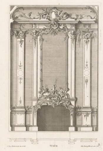 Fireplace with a putto