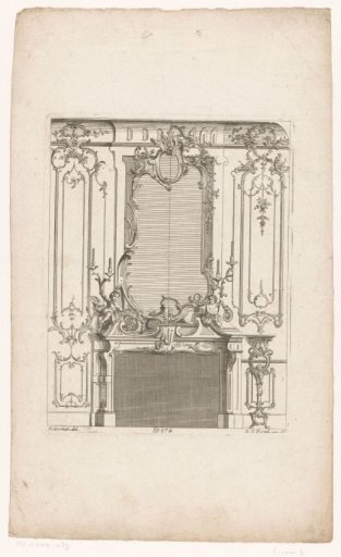 Chimneypiece with candlesticks