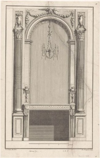 Chimneypiece with Chandelier