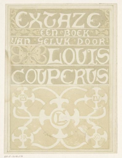 Book cover design for: Louis Couperus, Extaze: een boek van geluk, 1894