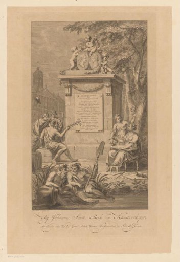 Allegory on the arrival and stay of William V and Wilhelmina of Prussia in Amsterdam, 1768