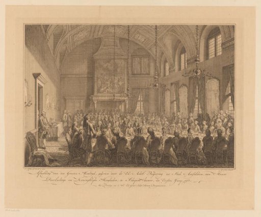 Banquet in the Schepenkamer for William V and Wilhelmina of Prussia, 1768
