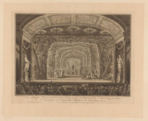 Theatrical performance for the royal couple in the theatre on the Keizersgracht in Amsterdam, 1768