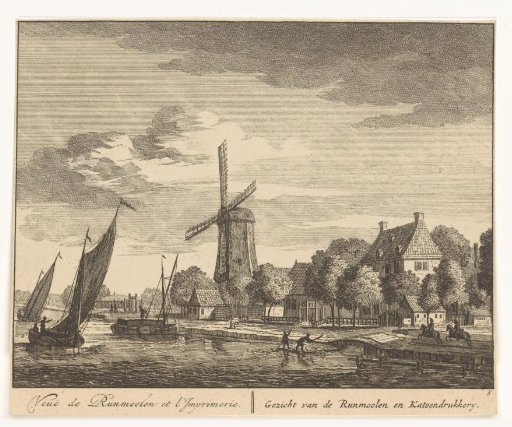 View of the Amstel at the run mill and calico printing works