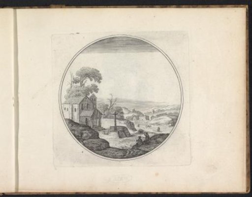Landscape with a chapel along a road