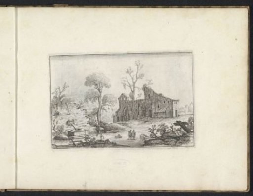 Landscape with a wall fountain
