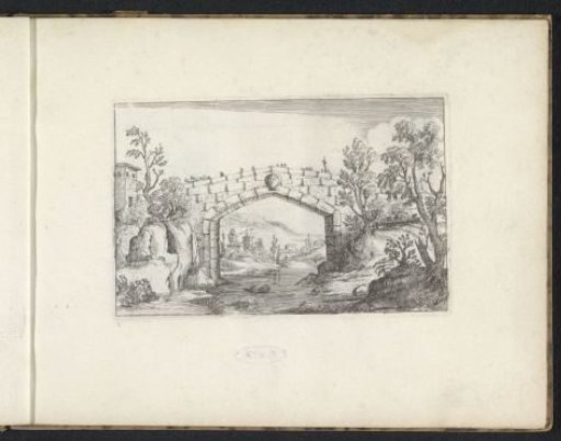 Landscape with a stone bridge