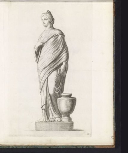 Sculpture of a standing woman with a water jug