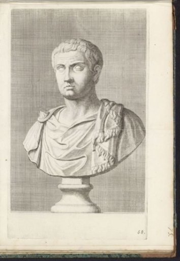 Bust of a young man in a toga, facing left