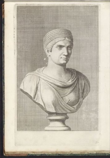 Bust of a woman with a headdress