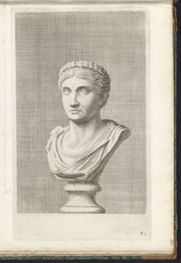 Bust of a young man with laurel wreath, facing left