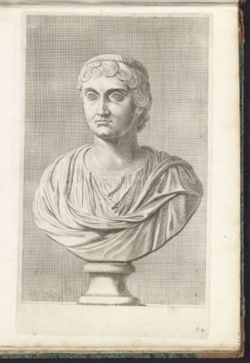 Bust of a woman with a flat cap