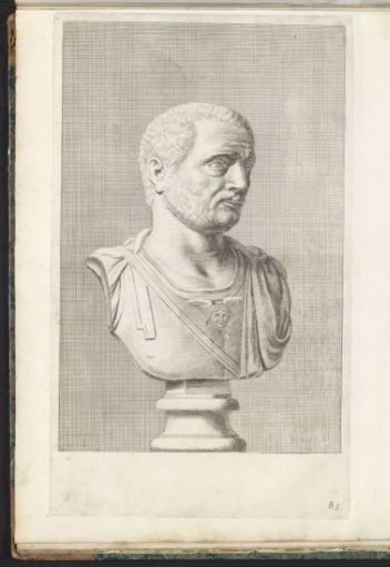 Bust of a man with breastplate, facing right