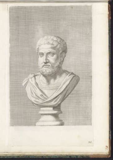 Bust of a bearded man, facing left