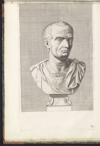 Bust of a man with breastplate, facing right