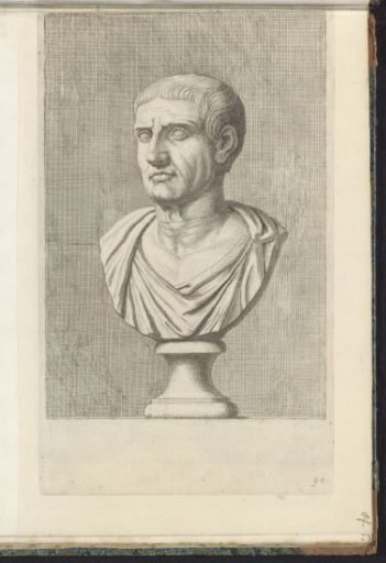 Bust of a man in a toga, facing left