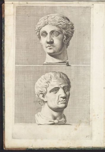 Bust of a woman and a man