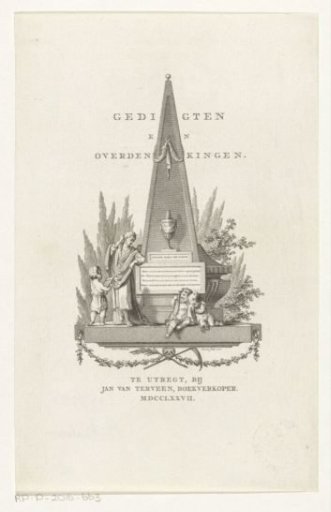 Obelisk with mourning putti